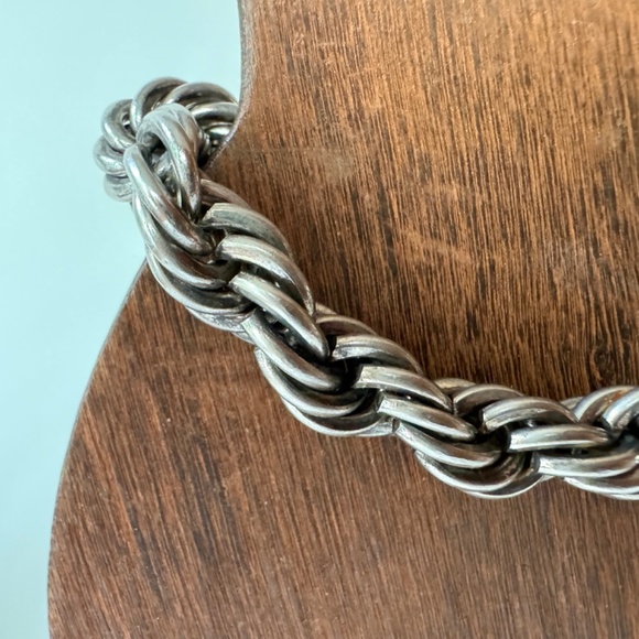 Twisted Chain Bracelet, Men and Women, silver-tone metal - Picture 5 of 7